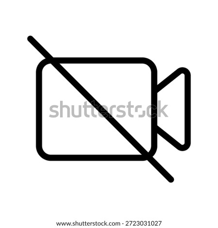 No Video button. Turn off camera symbol modern simple vector icon