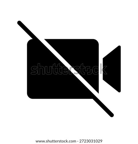 No Video button. Turn off camera symbol modern simple vector icon