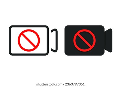 No hay ningún icono de videocámara. Vector de ilustración