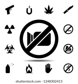 No video camera ban, forbiddance icon. Simple outline vector element of ban, prohibition, forbiddance set icons for UI and UX, website or mobile application