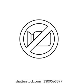 No video camera ban, forbiddance icon. Simple thin line, outline vector of Ban icons for UI and UX, website or mobile application