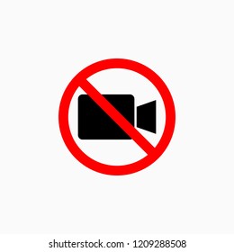 no video camera icon, no video recording vector