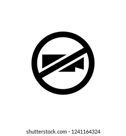 no video camera icon. Simple glyphvector of ban set for UI and UX, website or mobile application on white background