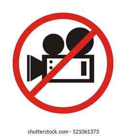 No Video Camera sign. vector illustration