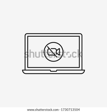 No video icon on laptop screen. Multimedia symbol modern, simple, vector, icon for website design, mobile app, ui. Vector Illustration