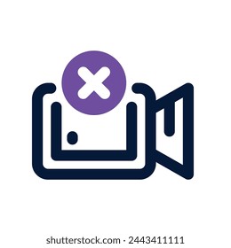 icono sin vídeo. icono vectorial de doble tono para su sitio web, móvil, presentación y diseño de logotipo.