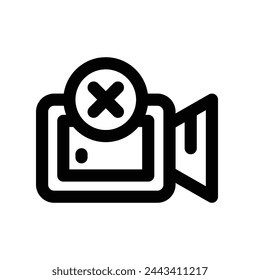 no video icon. vector line icon for your website, mobile, presentation, and logo design.