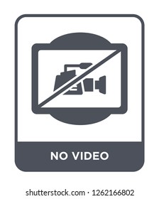 no video icon vector on white background, no video trendy filled icons from Traffic signs collection, no video simple element illustration