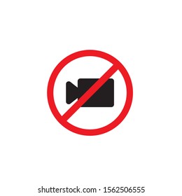 No video recording sign icon