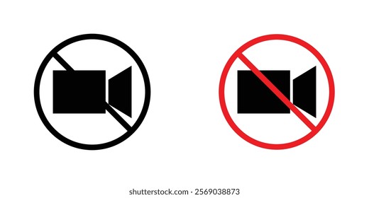 No video recording sign vector graphic pack