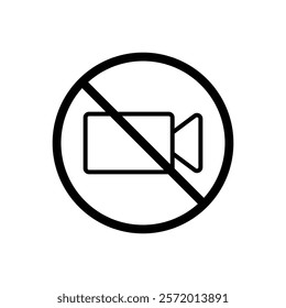 No video recording sign vector in black colors