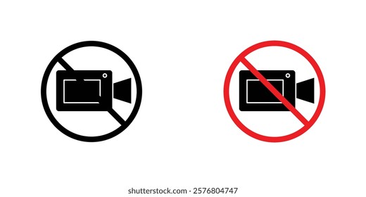 No video recording sign vector pack for web designs