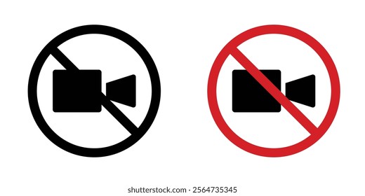 No video recording sign vectors in flat syle