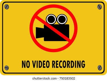 No video recording signboard