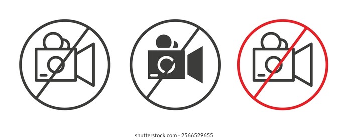 No video recording signs collection for website design, app, UI design.