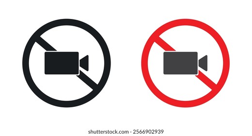 No video recording signs set in black and colored