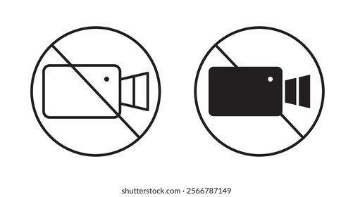 No video recording signs vector illustration pack