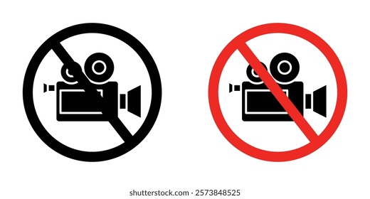 No video recording signs vector set