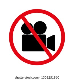 No Video sign vector icon, eps 10