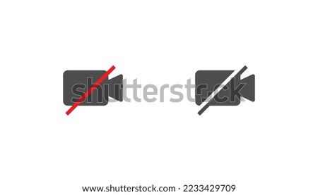 No video, stop video icon sign vector design
