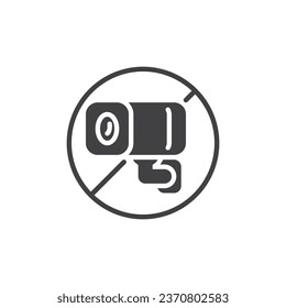 No video surveillance vector icon. filled flat sign for mobile concept and web design. No security camera glyph icon. Symbol, logo illustration. Vector graphics