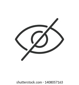 No view, eye modern simple clear flat outline vector icon, symbol 