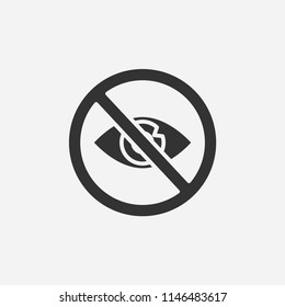 No view icon illustration,vector forbidden to look
 sign symbol