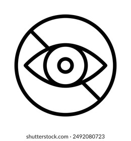 Sin icono de vista marca de logotipo lineal en blanco y negro