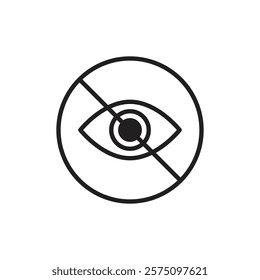 No view icon Simple thin outline