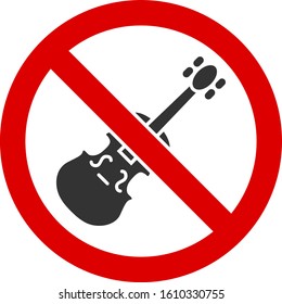 No violin vector icon. Flat No violin symbol is isolated on a white background.