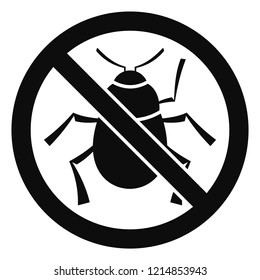 No virus bug icon. Simple illustration of no virus bug vector icon for web design isolated on white background