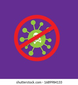 no virus colorful icon.Conceptual vector illustration in flat style design.Isolated on background.