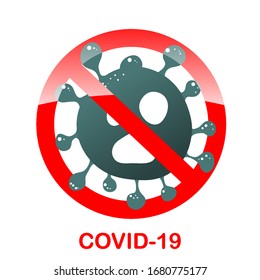 no virus covid-19 - cartoon icon sign coronavirus pandemic danger