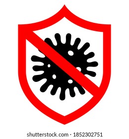 No virus icon, antibacterial vector sign on white background