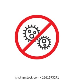 No virus icon in a flat design. Vector illustration