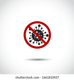 No Virus icon illustration vector sign symbol, covid-19 virus or corona. Virus concept. 