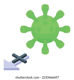 Kein Virus-Icon isometrische Vektorgrafik. Geschäft mit Maske. Sicherheit der Menschen