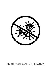 sin icono de virus, mejor icono plano del vector.