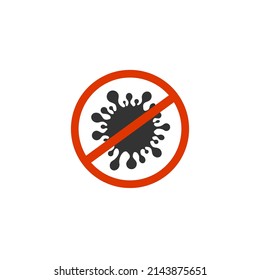 No Virus, microbe, bacterium icon isolated on white. Vector  sign