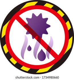 No hay signo de virus Isolación de ilustración vectorial