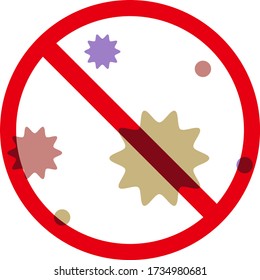 No hay signo de virus Isolación de ilustración vectorial