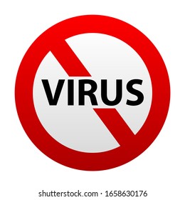 No Virus Sign On White Background