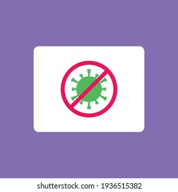 no virus sign, stop coronavirus icon set. Vector illustration on white background flat style, virus icon.