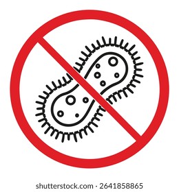 no virus sign vector bacteria prevention on white background 