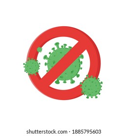 No Virus Sign Vector on White Background