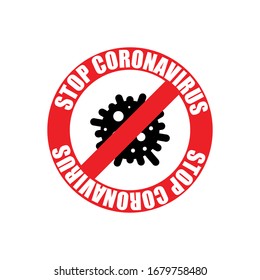 No virus. Stop sign vector illustration. Health care concept. Stop coronavirus.