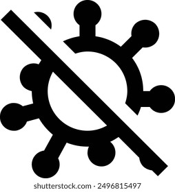 No hay icono de Vector de virus, icono negro editable relacionado con la ciencia