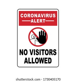 No Visitors Allowed to protect from COVID-19 coronavirus outbreak spreading concept, Infographic design