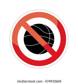 No Volleyball sign on white background.vector illustration