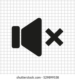 No Volume  - black vector icon